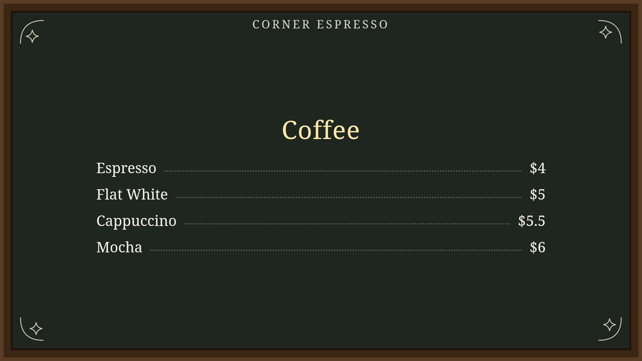 Chalkboard style