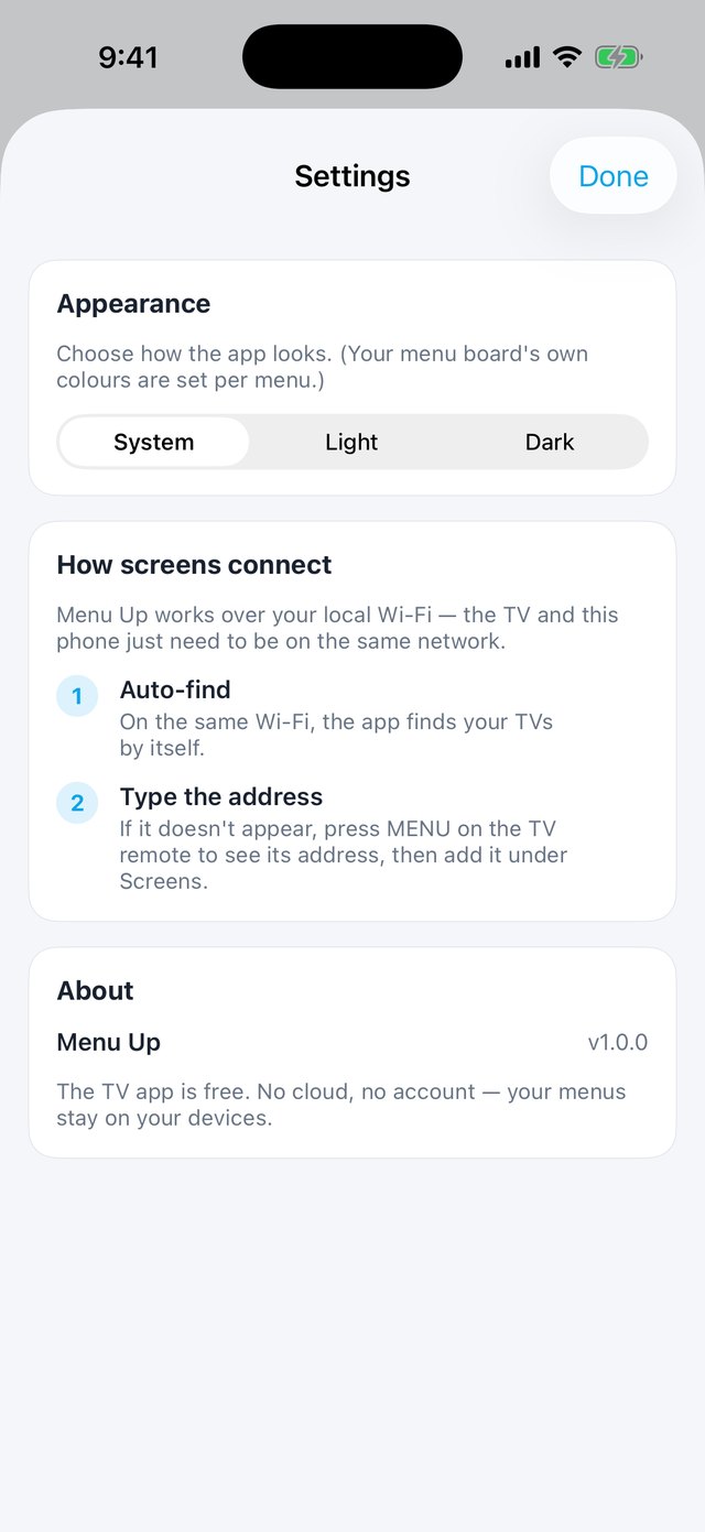 App settings